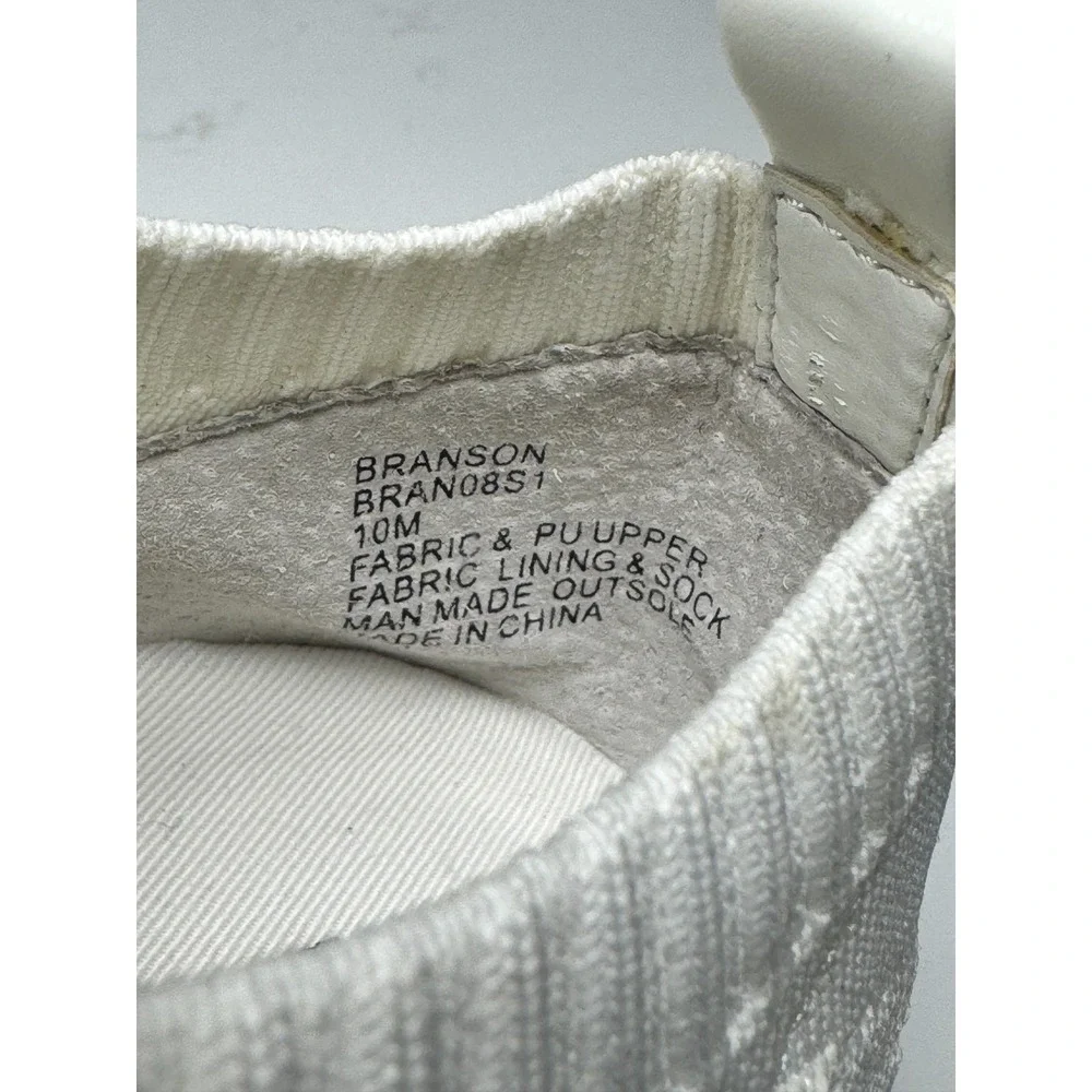 Steve Madden Branson BRAN08S1 Sneakers Womens 10 M White Low Top Slip On Shoes